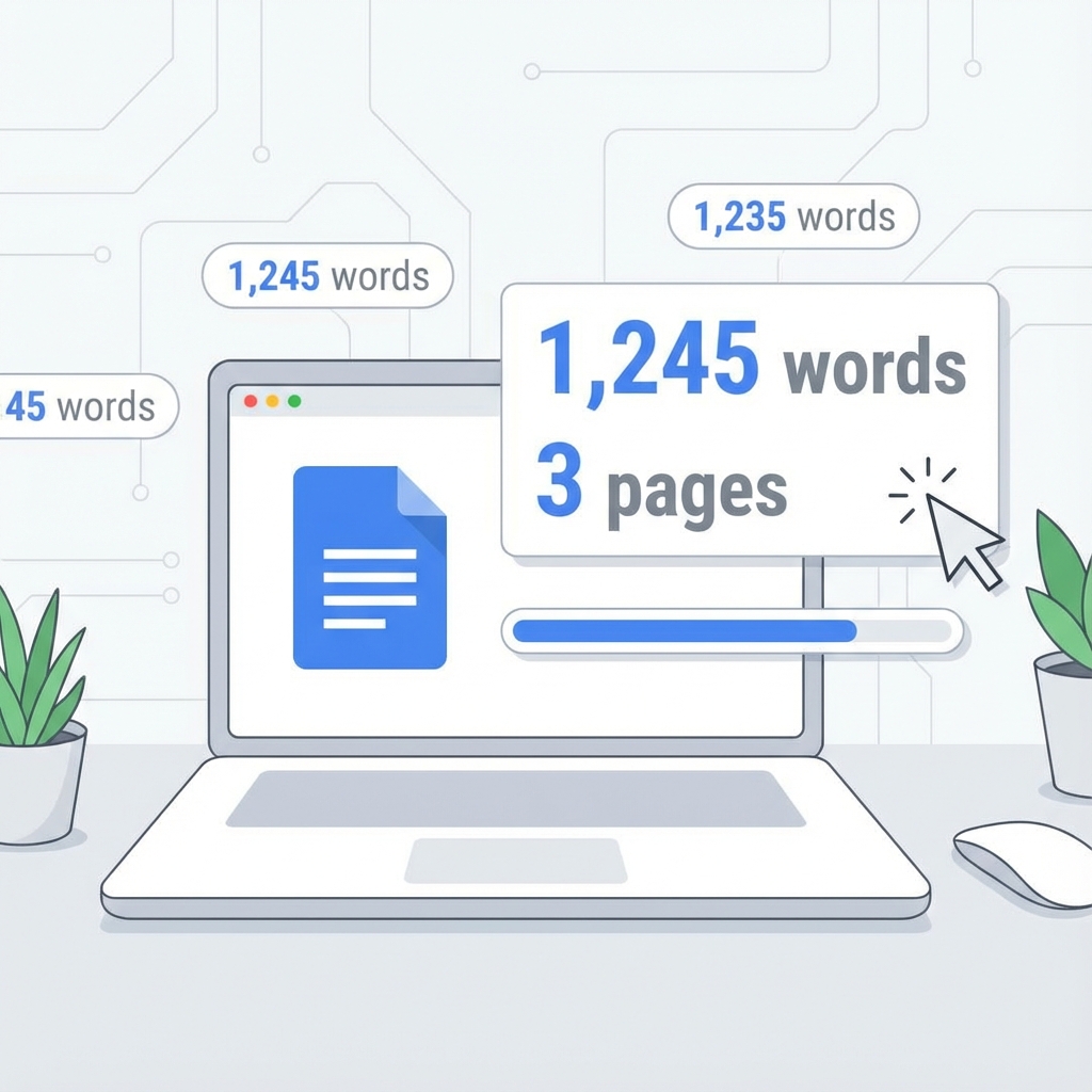 Word Counter Google Docs Dashboard Illustration